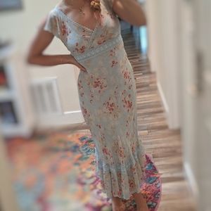 Silk Express v-neck cherry print dress